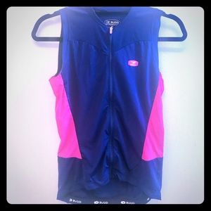 Sugoi Cycling Running Tri Vest Blue Pink like new